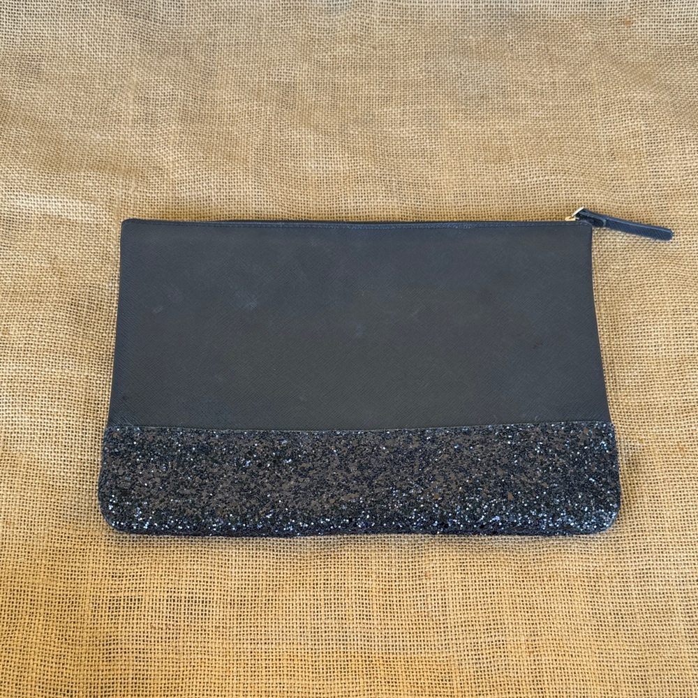 kate spade black glitter top-zip pouch Wallet Bag Large - Picture 4 of 8